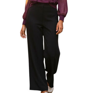 H&M High-Rise Wide Leg Trousers, 10, Black Tailored Minimalist Pants